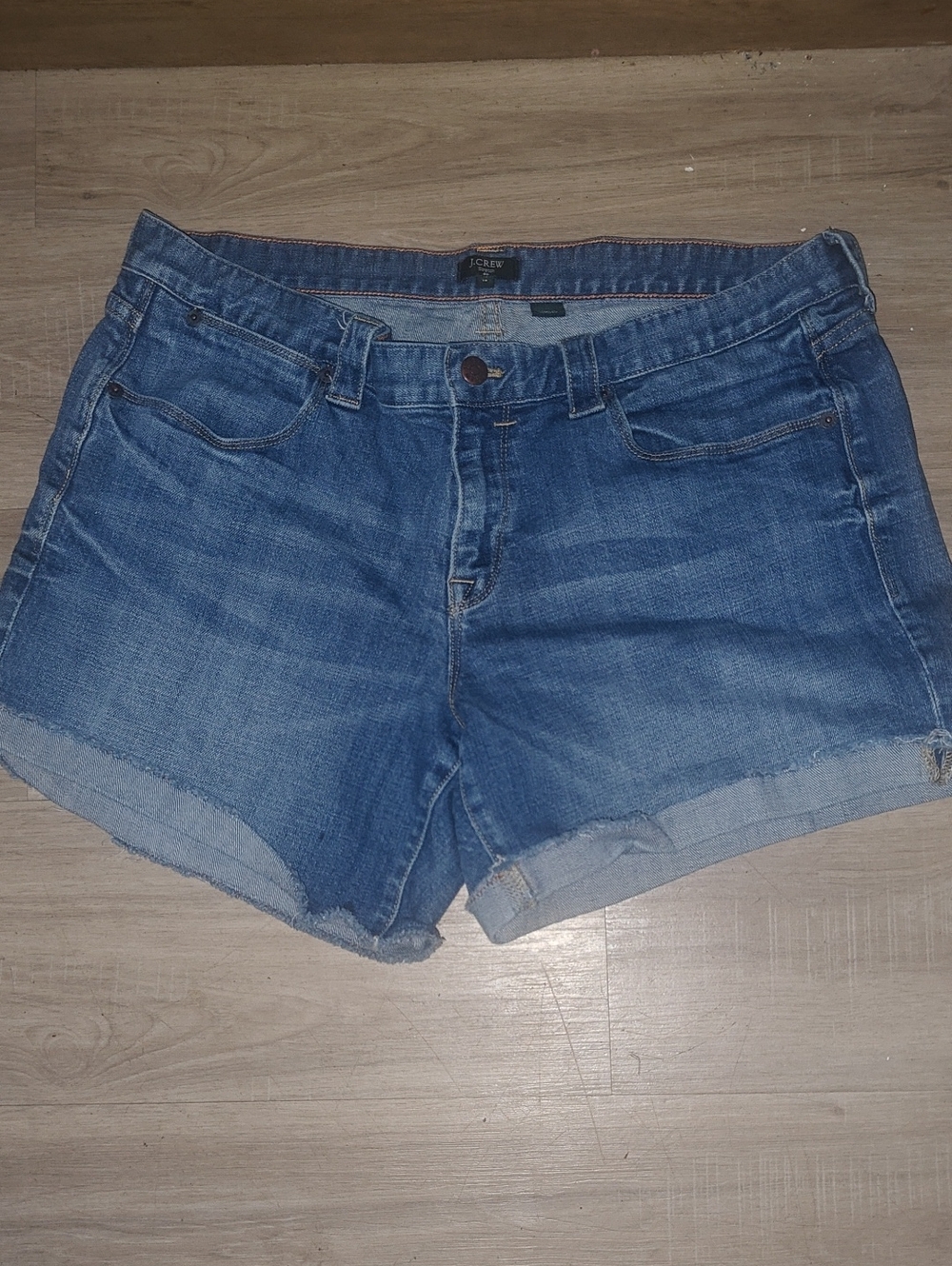 Sz 14 J. Crew Blue Rolled Hem Denim Shorts